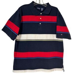 Vintage Bugle Boy  Short Sleeve Striped Polo Shirt -‎ Men's Size XL